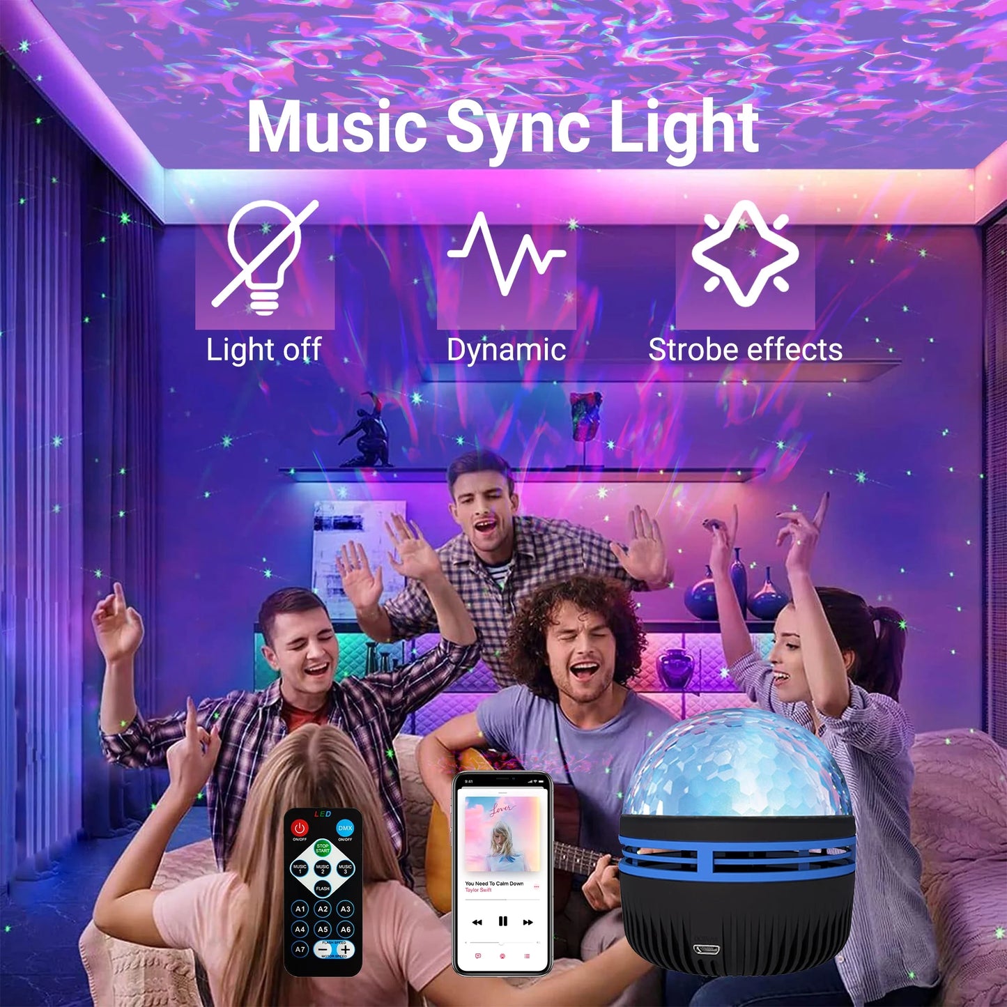 Star Projector,Remote and Voice Control Night Light for Kids ,Best Gifts Galaxy Projector for Bedroom Christmas Decor