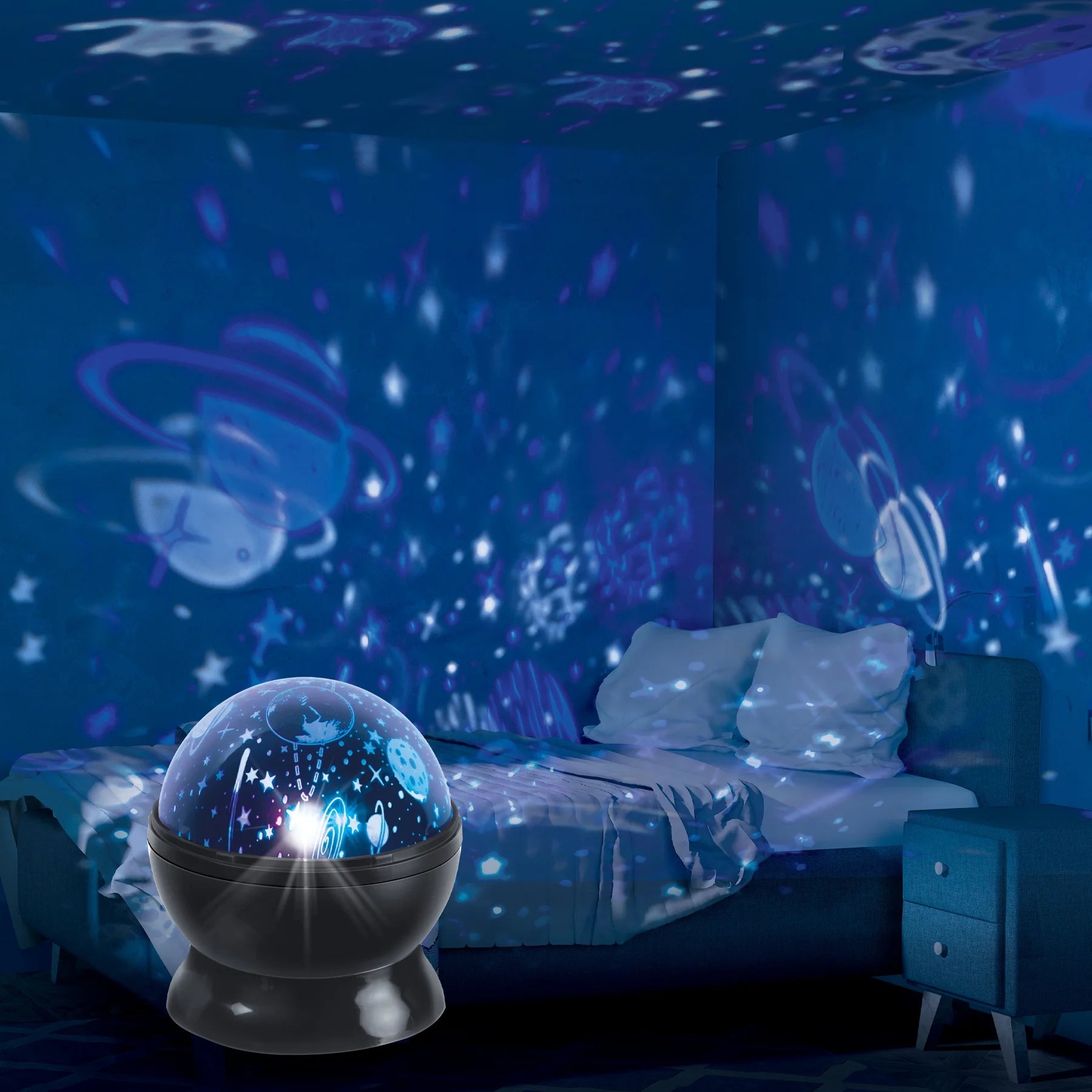 Cosmo LED Projector, Multicolor Rotating Lights, Usb/Battery Powered