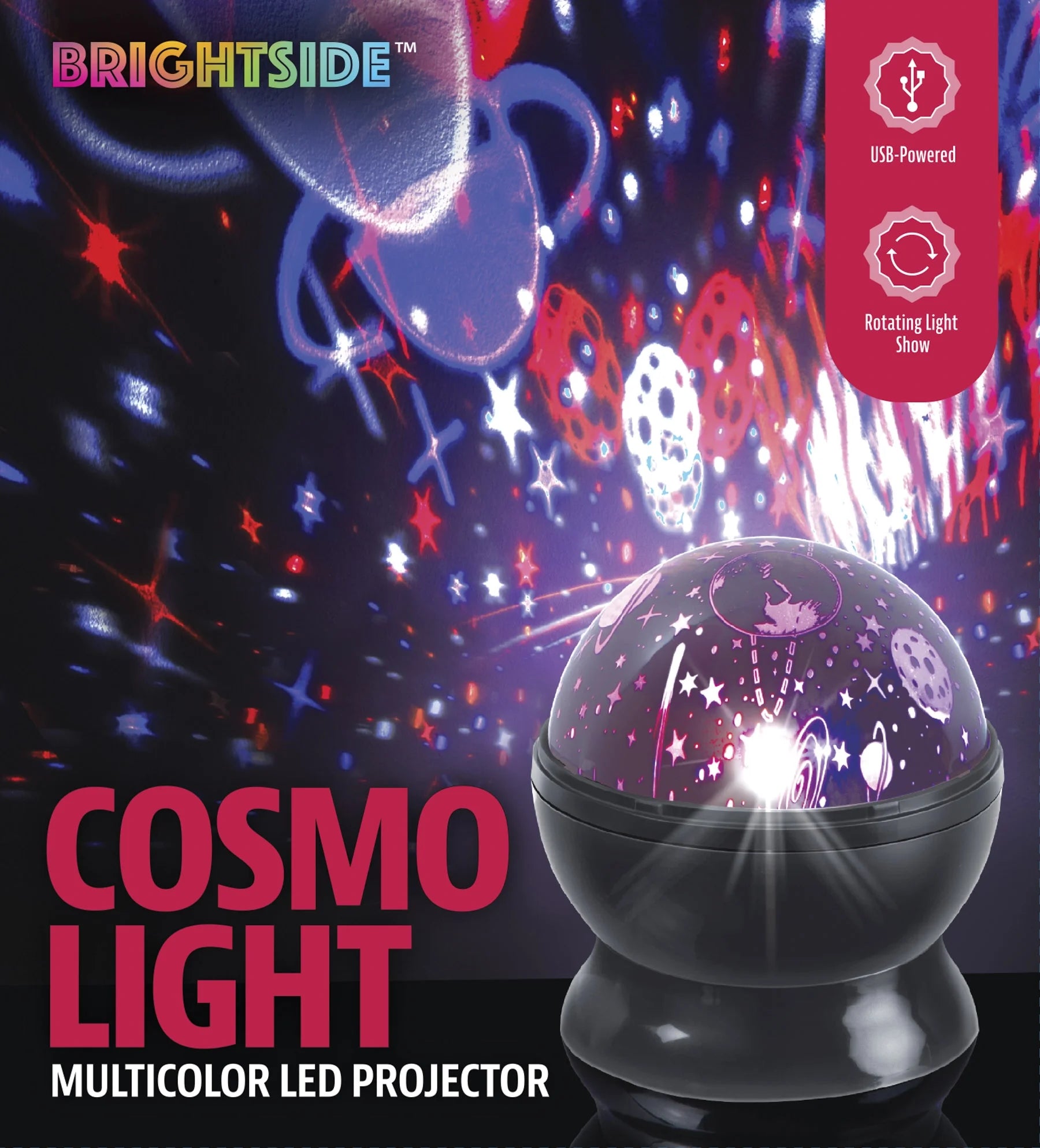 Cosmo LED Projector, Multicolor Rotating Lights, Usb/Battery Powered